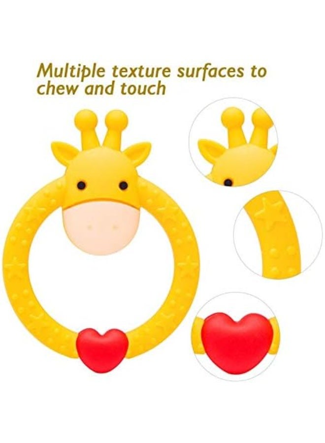 Mini treasures BPA Free Pack of 2 Baby Teething Toys Set Silicone Giraffe Shape Baby Teethers BPA Free Soothe Babies Gums for Babies Infants Toddlers Boys & Girls - Image 4
